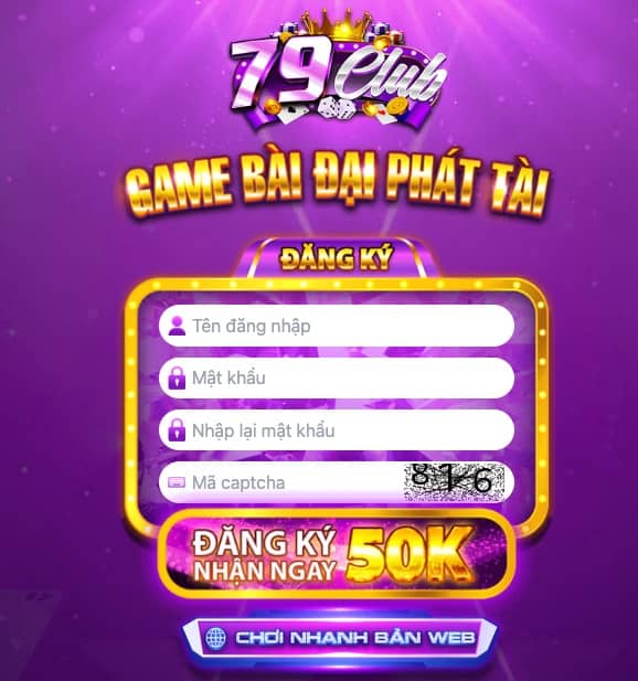 Điền thông tin đăng ký 79club theo biểu mẫu yêu cầu Điền thông tin đăng ký 79club theo biểu mẫu yêu cầu