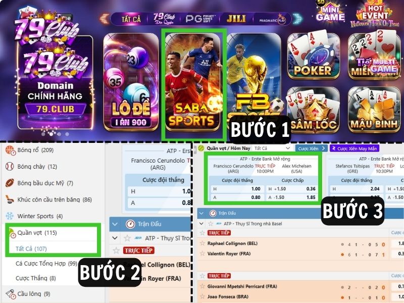 minh hoa 03 buoc tham gia ca cuoc quan vot tai 79club